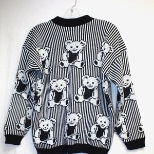 VINTAGE ADELE knitwear Sweater Teddy Bears 80s 90s